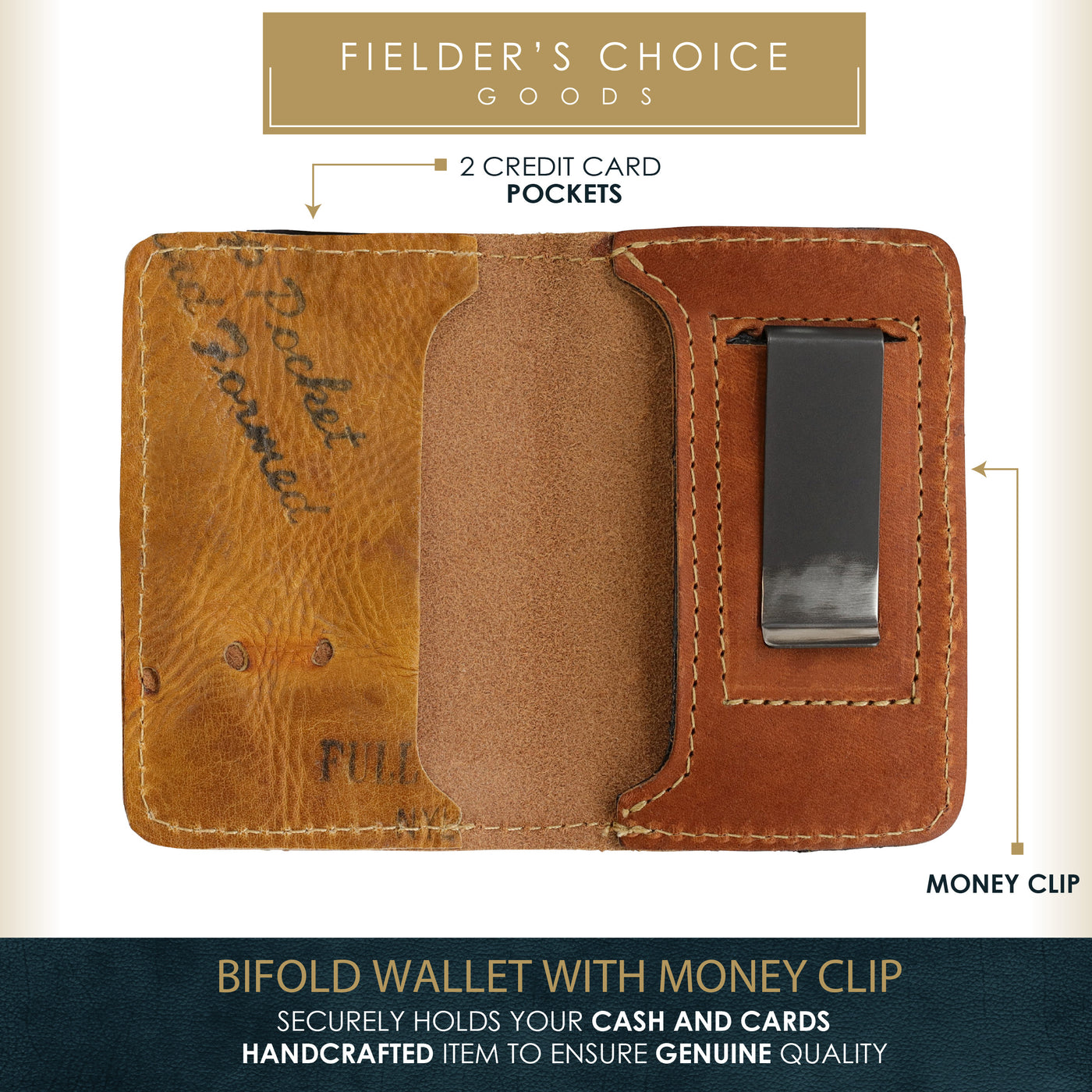 Bifold Card Case Money Clip Wallet