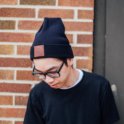 Navy Blue Knit Stocking Cap