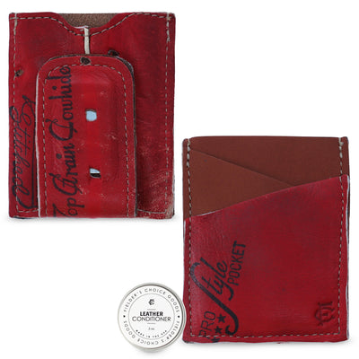 Red Angus Money Clip Card Case