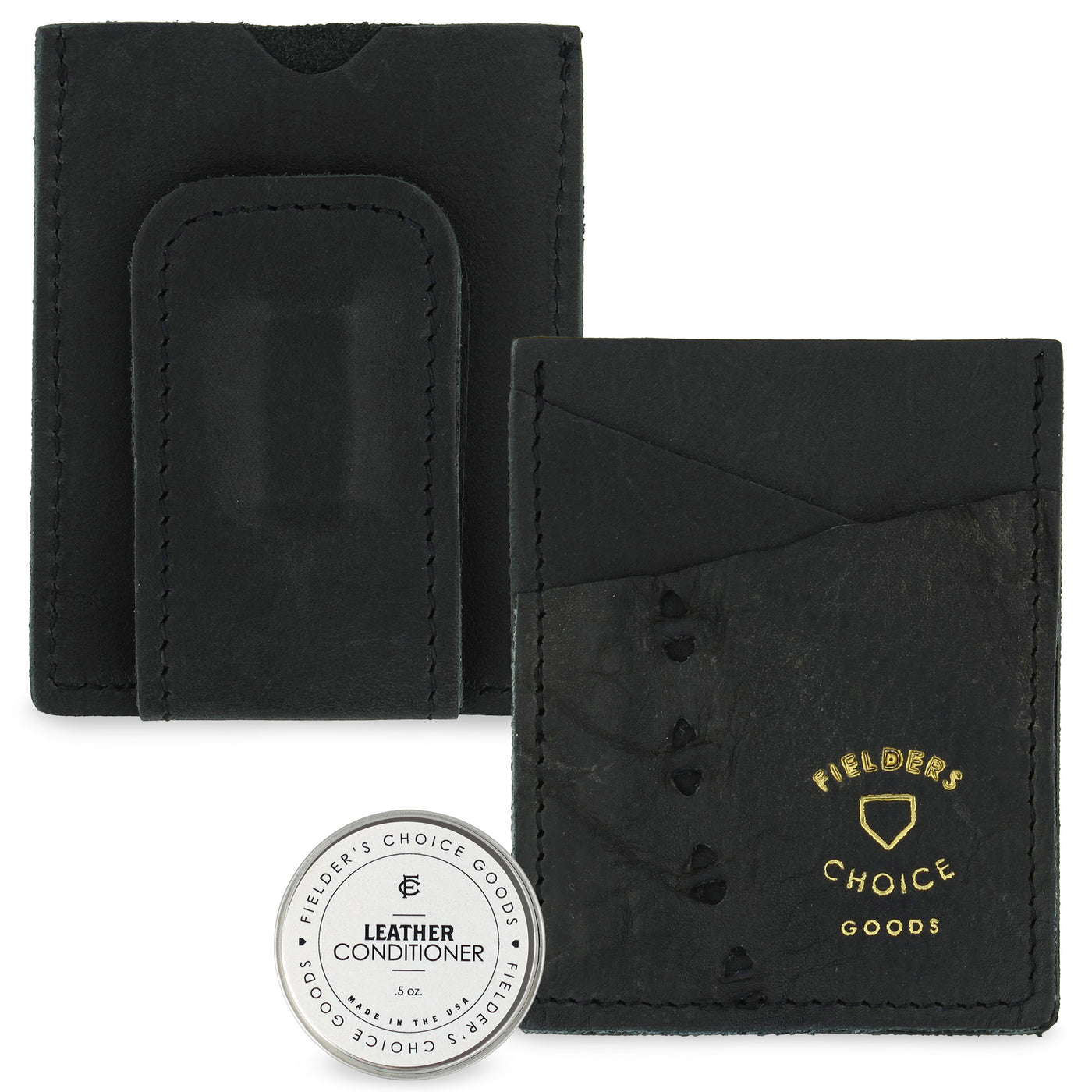 Money Clip Card Case Black