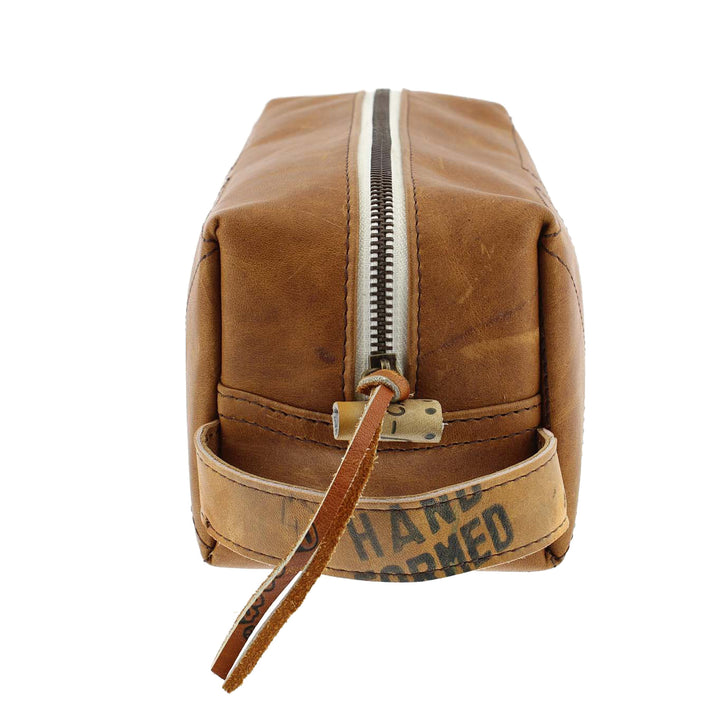 Cognac Leather Toiletry Bag