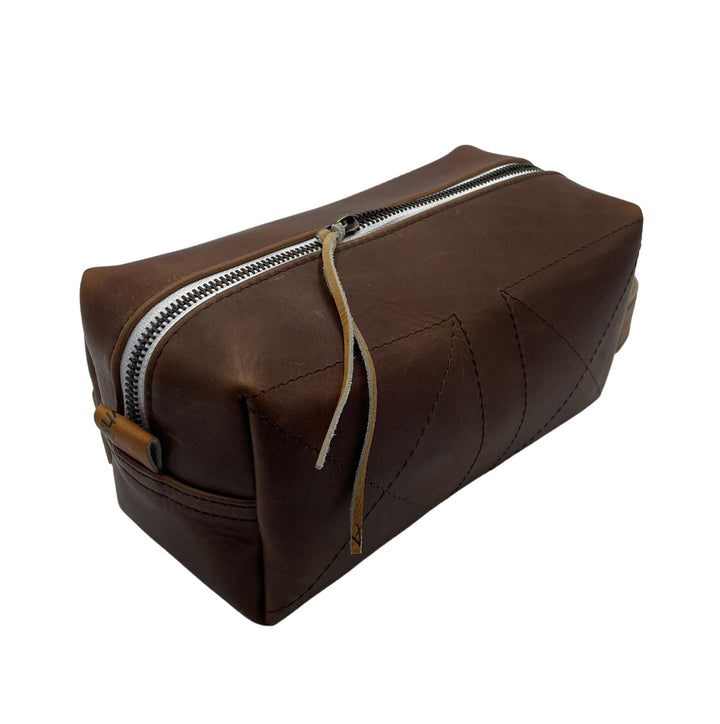 Dark Brown Leather Toiletry Bag