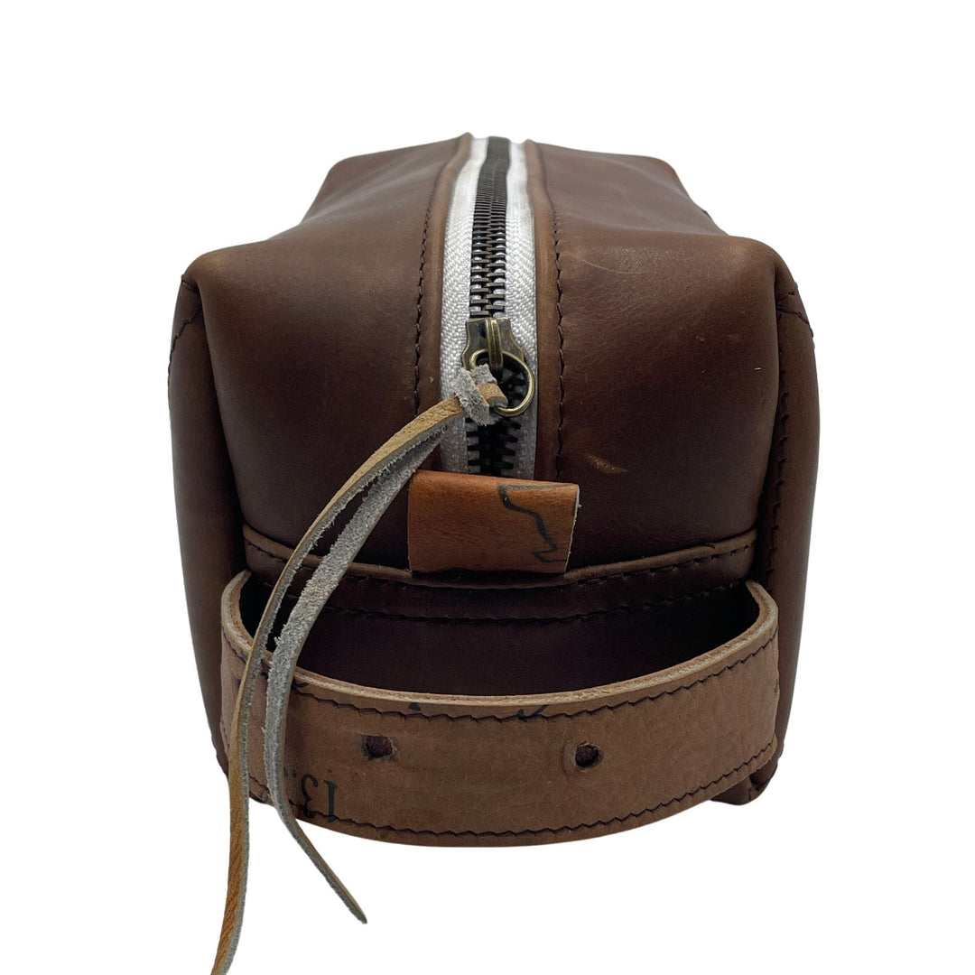 Dark Brown Leather Toiletry Bag