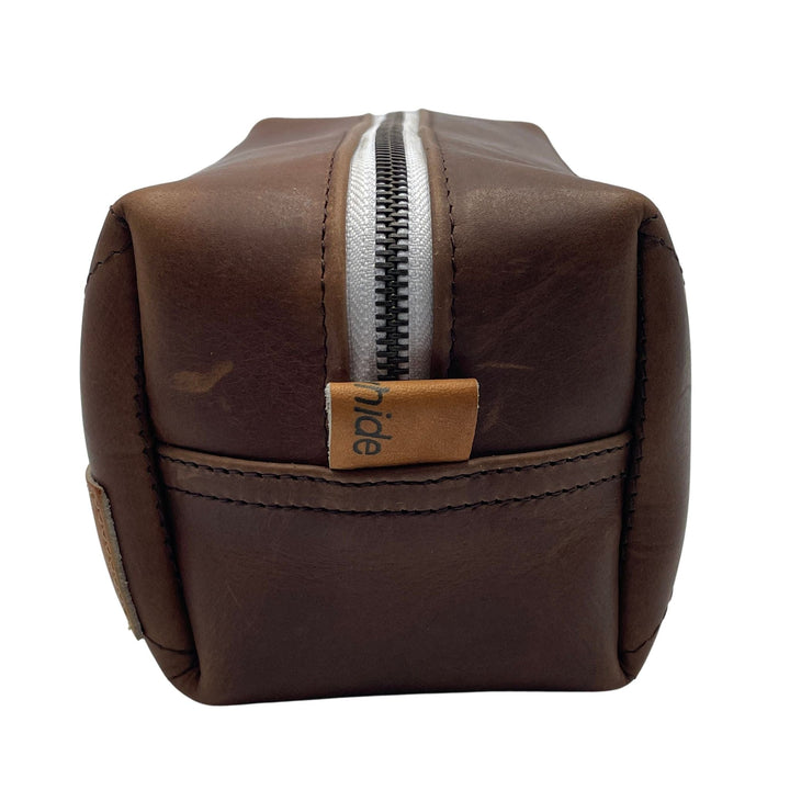 Dark Brown Leather Toiletry Bag