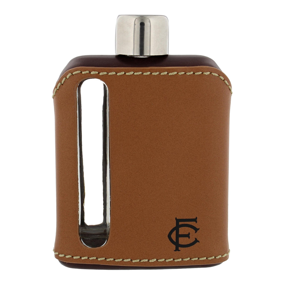 Dark &amp; Tan Leather Flask