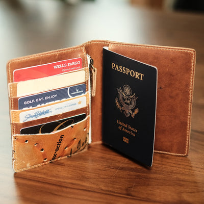 Leather Passport Cover and Travel Wallet