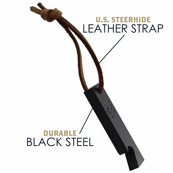 Bottle Opener with Leather Strap